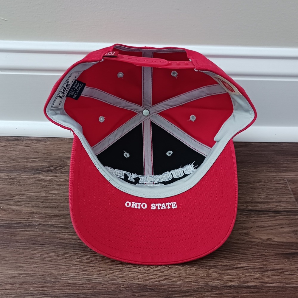Ohio State Buckeyes Snapback Hat Red Twins Enterprise Lids OSU Mens Baseball Cap - Picture 7 of 8